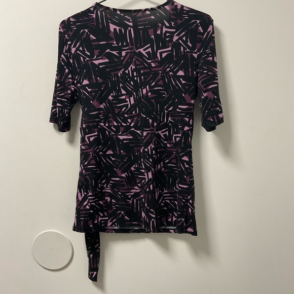 Merona Stylish Cool Comfort Material Nicely Patterned Pink Purple & Black Top! - Picture 9 of 9